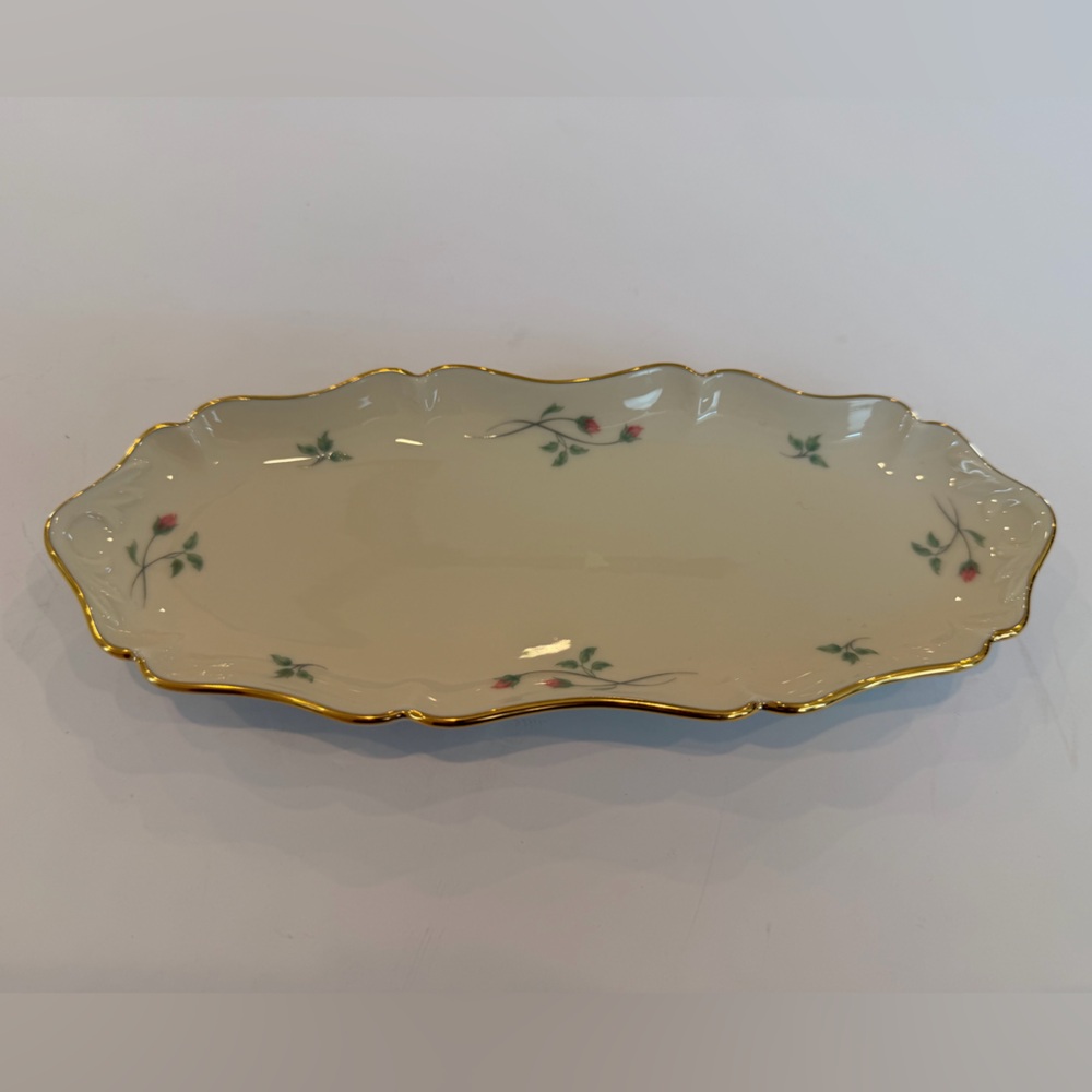 Lenox Rose Manor Tray Hand Decorated 24K Gold Floral‎ Ivory China
